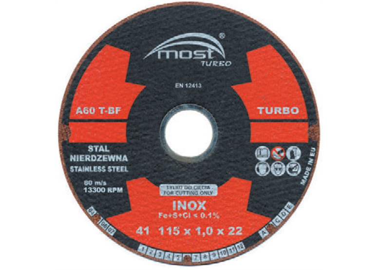 Disco da taglio per l'acciaio inox Most 94-14-115100