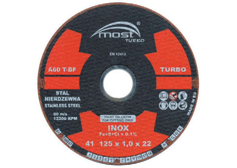 Disco da taglio per l'acciaio inox Most 94-14-125100