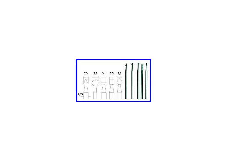 Set di frese in acciaio al wolframio-vanadio O 2,3 e 3,1 mm Proxxon PR28710