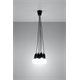 Lampada a sospensione DIEGO 5 nera Sollux Lighting Nickel