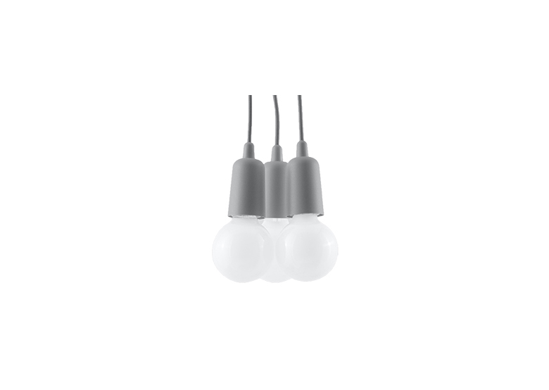 Lampada a sospensione DIEGO 3 grigio Sollux Lighting Nickel