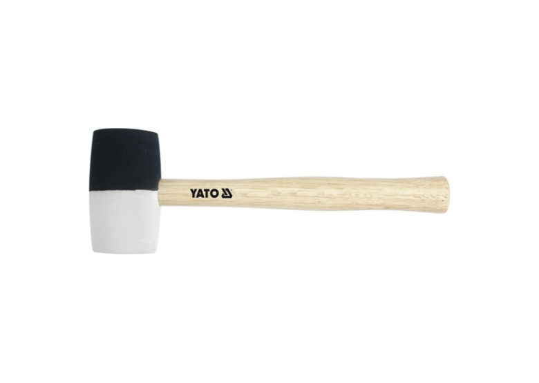 Martello in gomma bianco e nero con manico in legno 580 g Yato YT-4603