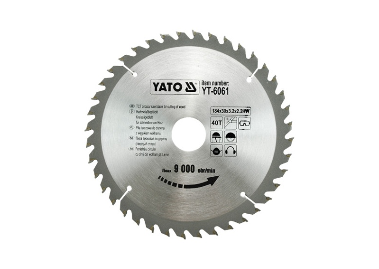 Disco circolare 184x30mm T40 Yato YT-6061