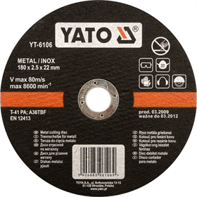 Disco da taglio per l'acciaio inox Yato YT-6103
